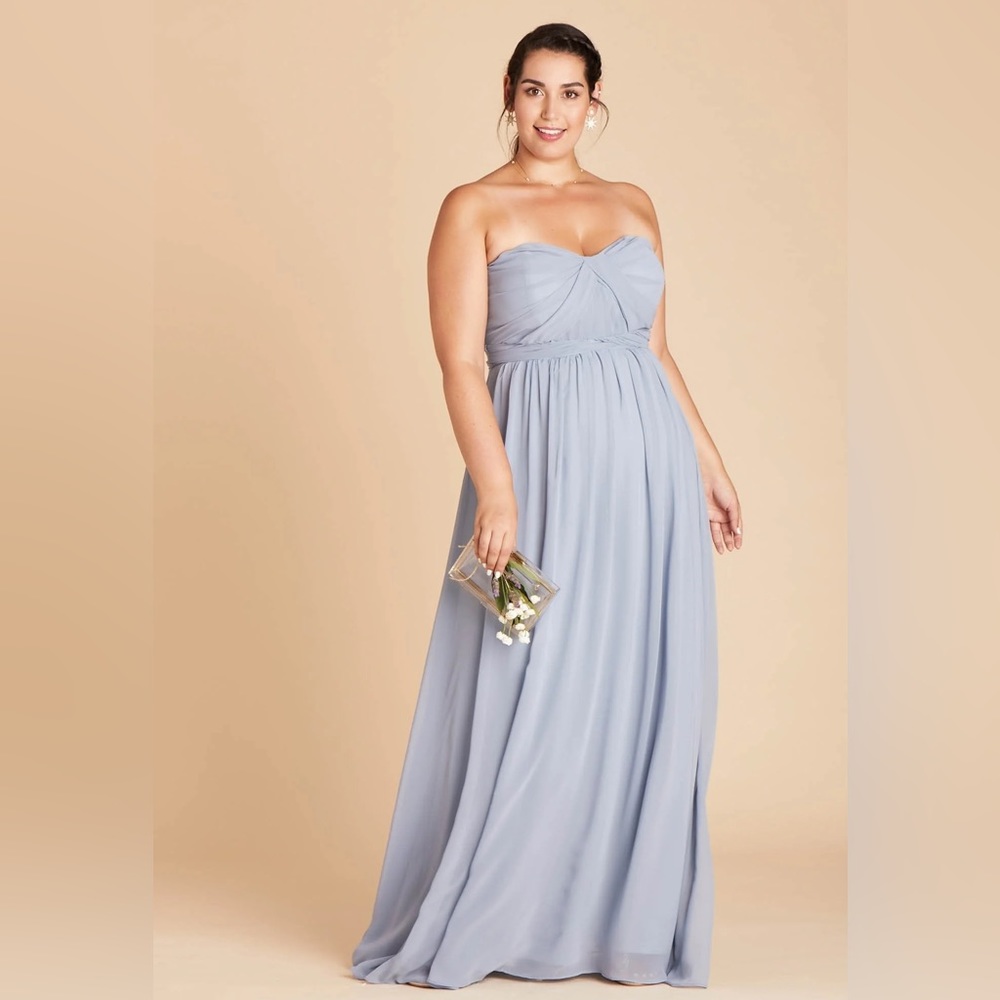 Birdy Grey GRACE CONVERTIBLE DRESS CHIFFON DUSTY BLUE Curve 1X, 2x